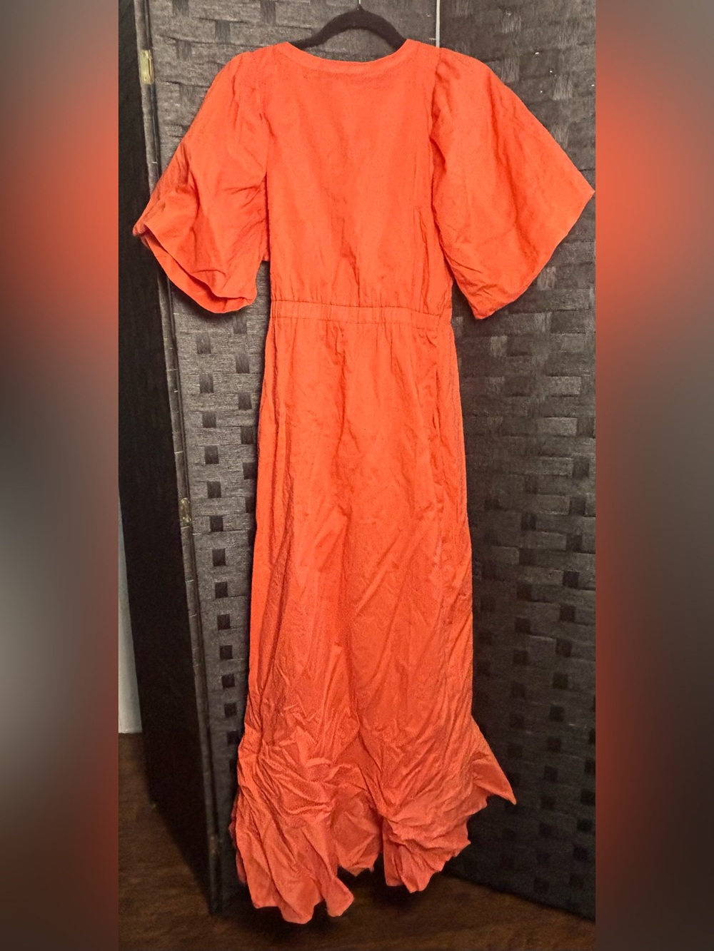 VENUE Women's Wrap Ruffle Dress – Orange SIZE 12 NWOT - Picture 9 of 13